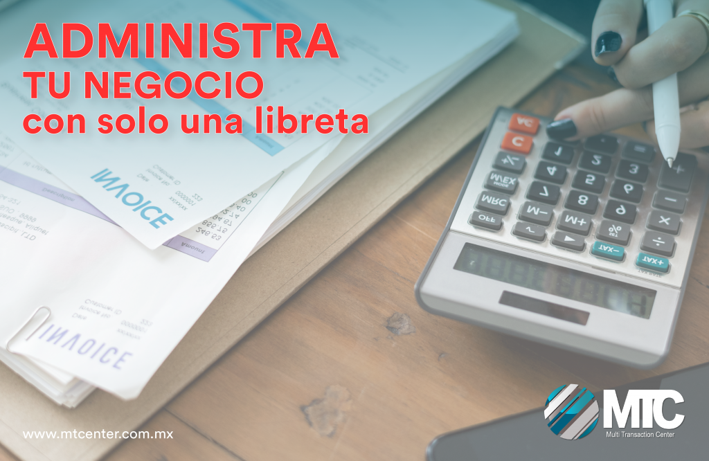 libreta y calculadora administra tu negocio mtcenter